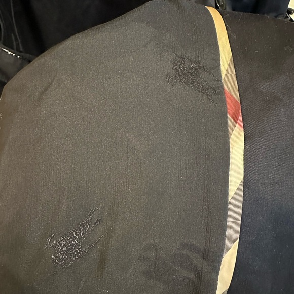 Burberry Navy Double-Breasted Coat with Black Patent Trim - Size 6 - Picture 5 of 12